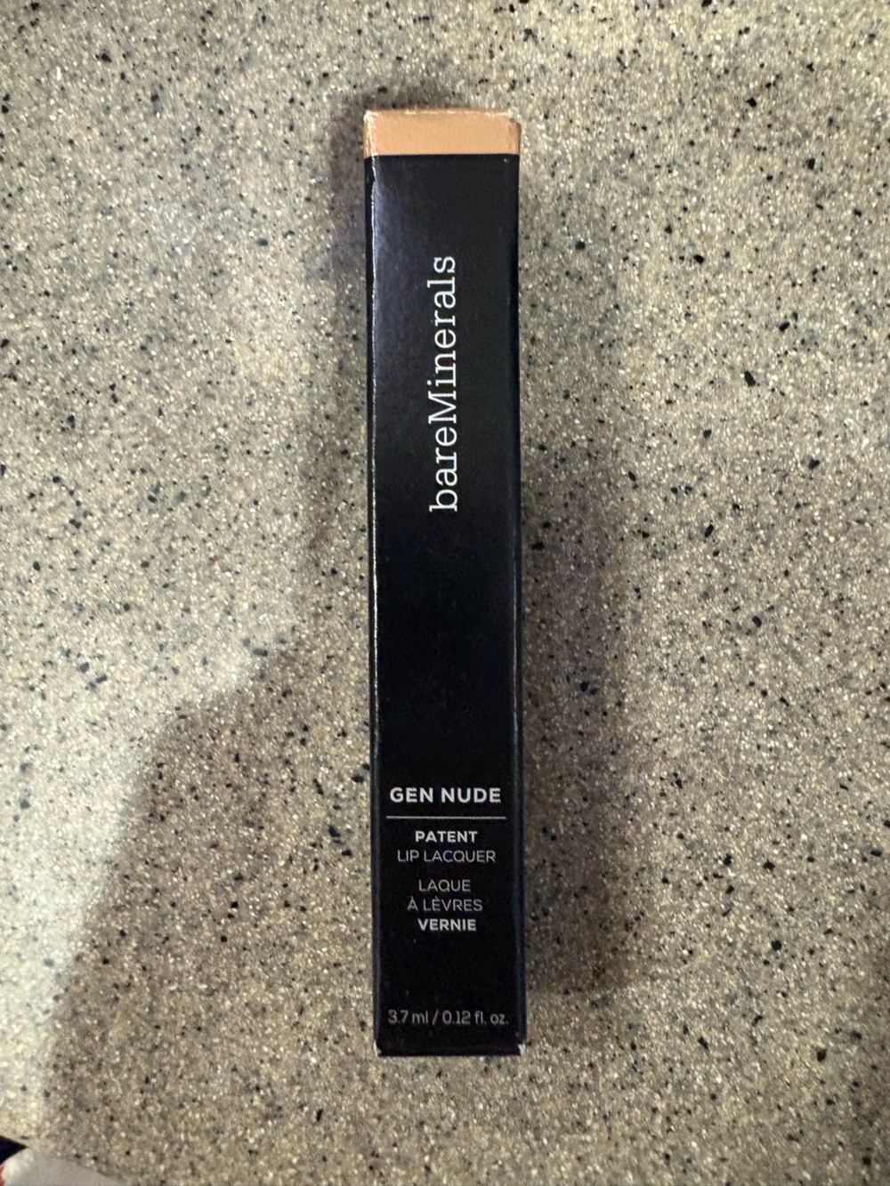 bareMinerals Gen Nude Patent Lip Lacquer Box - Black with Beige Cap